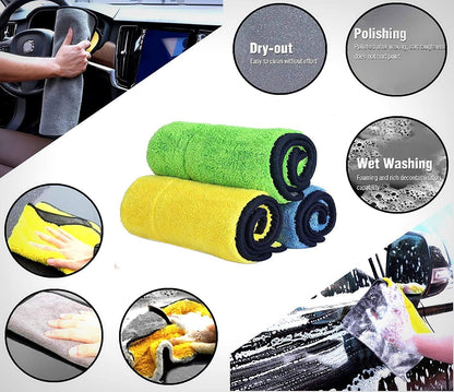 Microfiber Cleaning Cloths Pack of 4 – 30x40 cm Multi Color, 600 GSM | Ultra Soft Polyamide,Reusable, Machine Washable, Ultra Absorbent Towels for Car Wash, Glass, Home & Kitchen