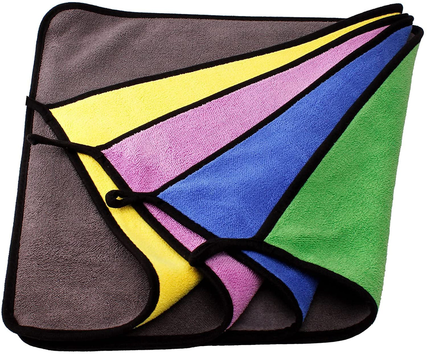 Microfiber Cleaning Cloths Pack of 4 – 30x40 cm Multi Color, 600 GSM | Ultra Soft Polyamide,Reusable, Machine Washable, Ultra Absorbent Towels for Car Wash, Glass, Home & Kitchen