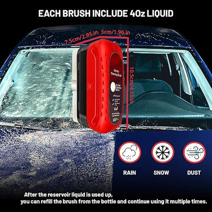 Multi-Use Car Windshield & Glass Cleaner | Oil Film Remover, Anti-Fog Spray & Cleaning Brush Combo (Pack of 2)
